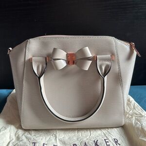 USED Ted Baker Charmea Bow Detail Small Tote Taupe